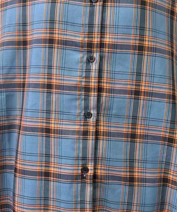 日本 ELENCARE DUE - 2way穿法輕盈透膚寬版薄襯衫-格紋-黑白系