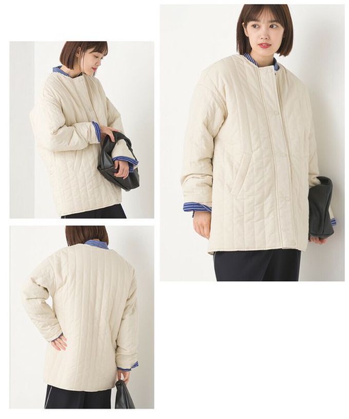 日本 OMNES - 內毛絨率性無領外套/保暖夾克-炭黑