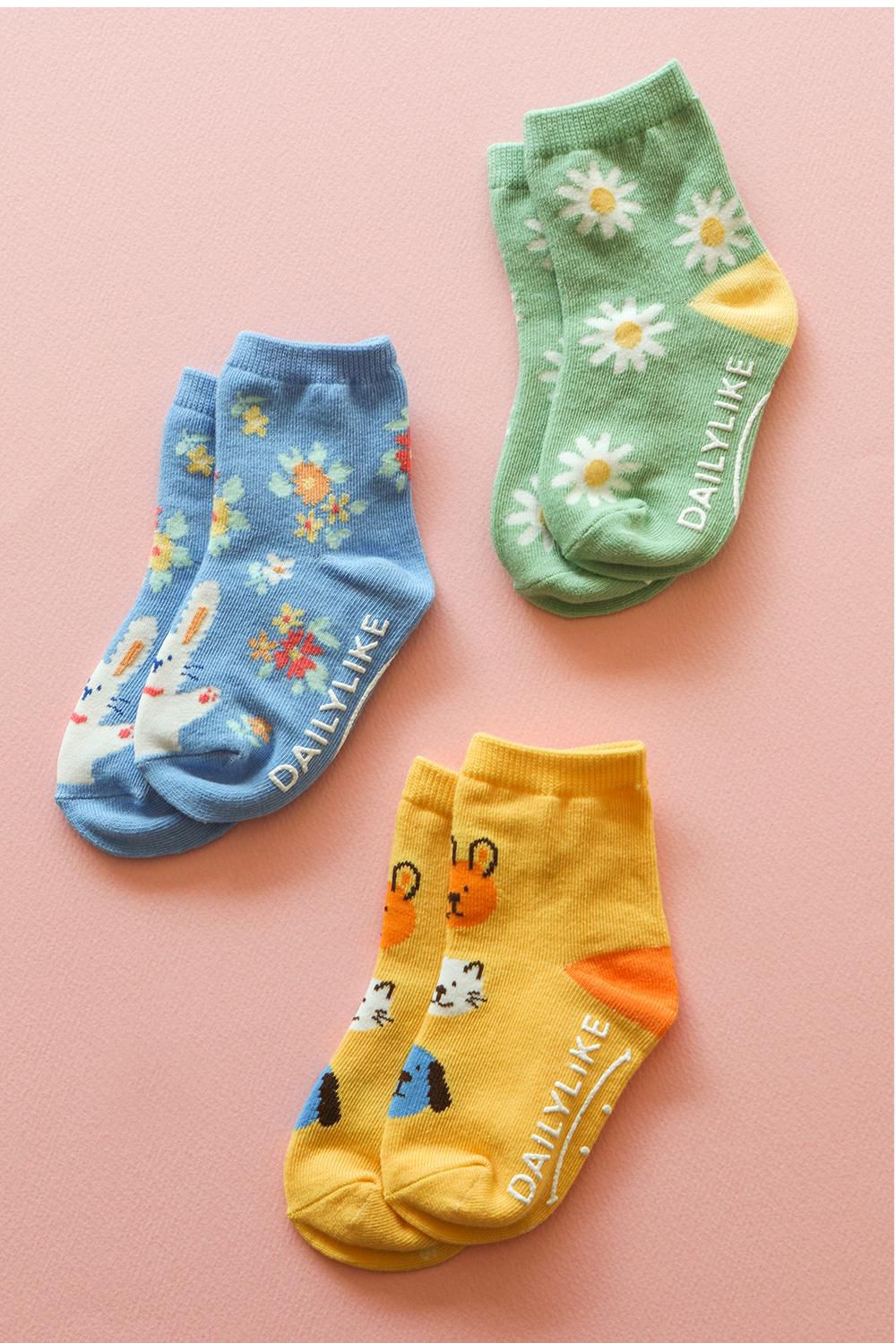 韓國 Daily Like - 兒童襪子/中筒襪6入組-6