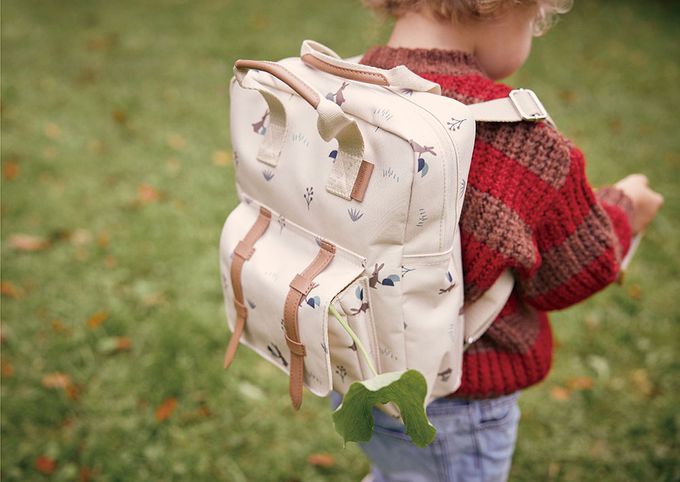 荷蘭 FRESK - 北歐風設計可愛小後背包-小背包-藍色雨點