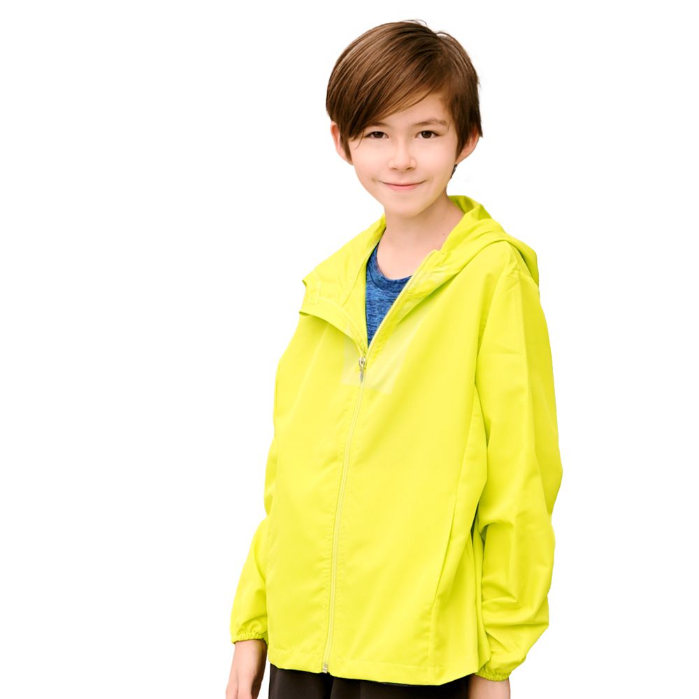 GIAT - UPF50+防潑水抗UV防風連帽外套(兒童款)-青檸黃