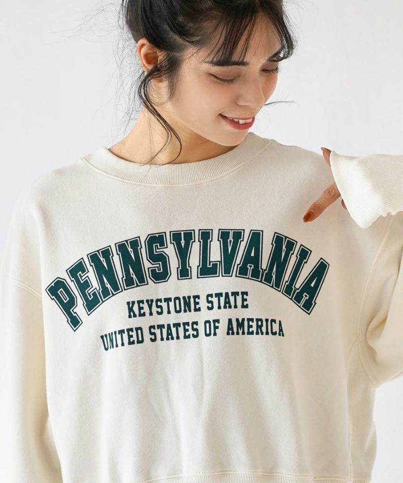 日本 zootie - 2way前後兩穿美式英文風裏毛大學T/外套-深藍