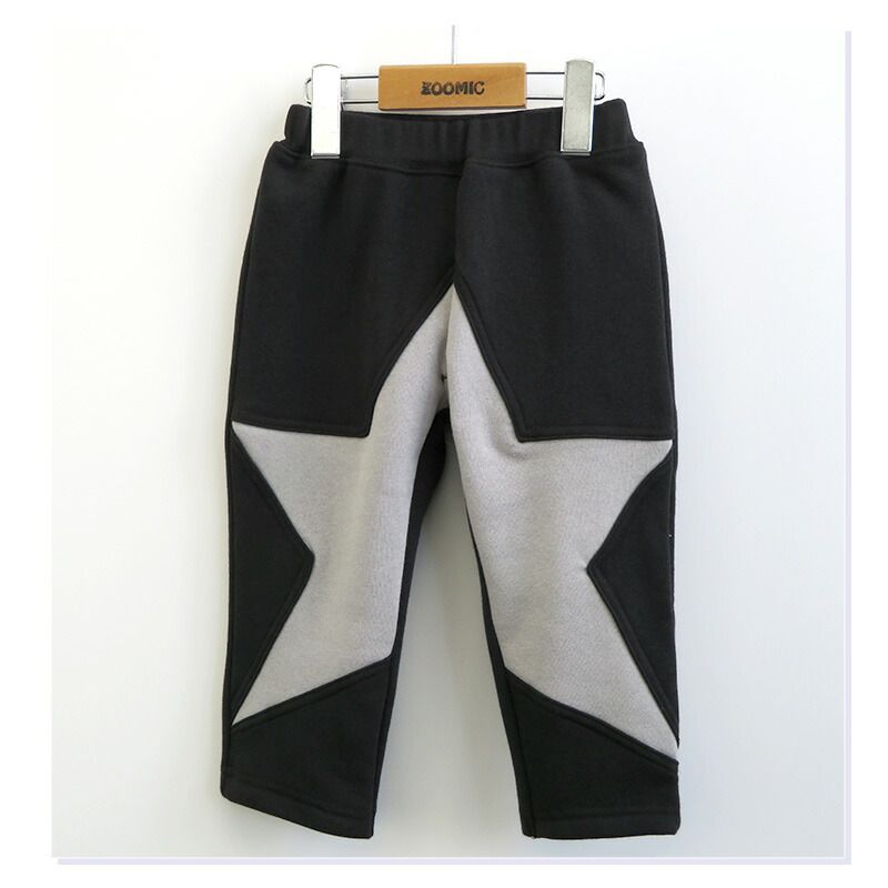 日本 ZOOLAND - 裏起毛印花長褲-閃耀星星-海軍藍