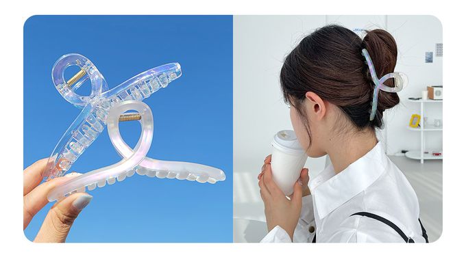 韓國 Soo&Soo - 歐若拉炫光髮夾-交錯-霧面