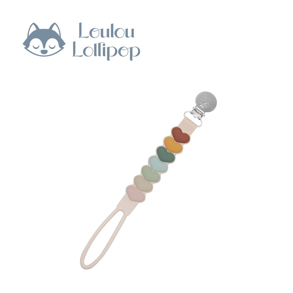 固齒器奶嘴鍊夾-莫蘭迪小愛心