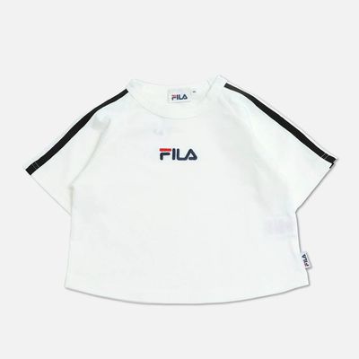 日本 Chil2 - FILA聯名 休閒短袖上衣-刺繡小logo-白