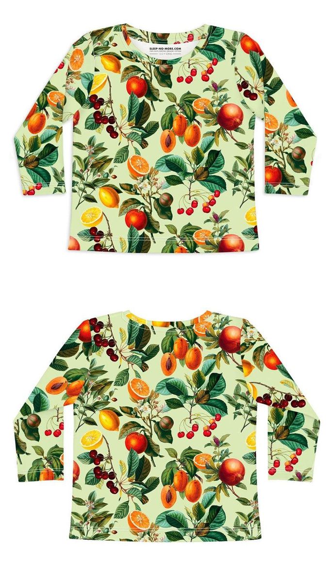 英國 SLEEP NO MORE - 100% 有機棉兒童圓領長袖上衣-果實 (2-4 Y)
