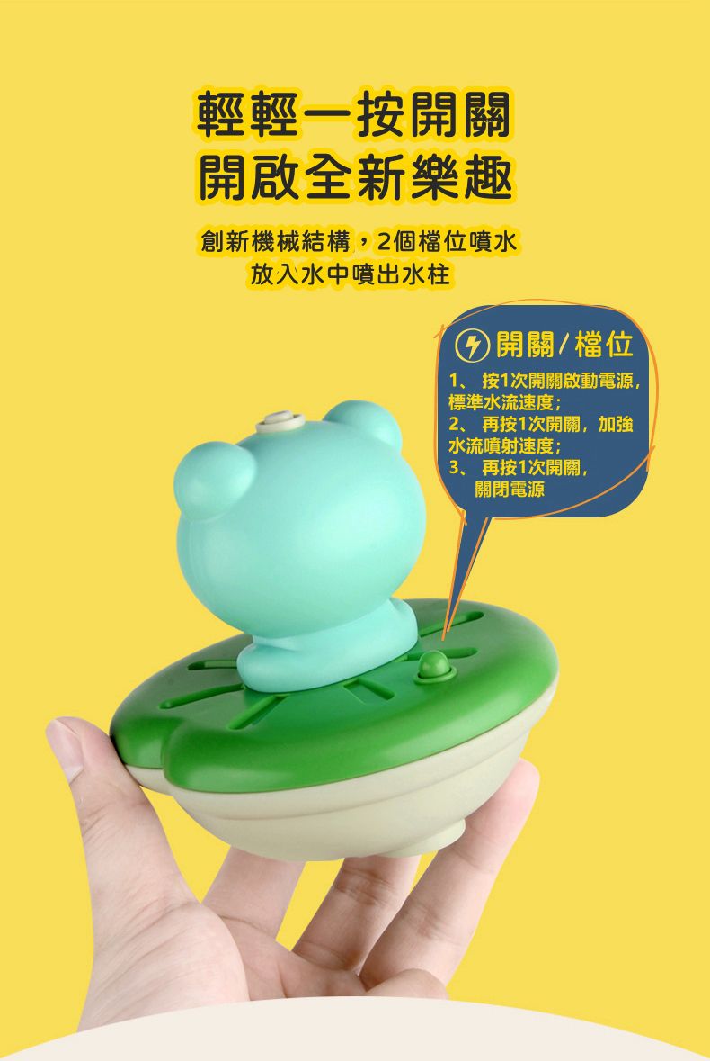 IngBaby - 七件式旋轉噴水青蛙花灑 洗澡玩具