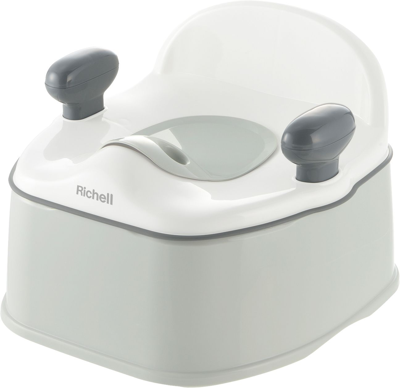 日本 Richell 利其爾 - Pottis灰白抑菌三階段訓練器-抑菌-灰白-12m以上