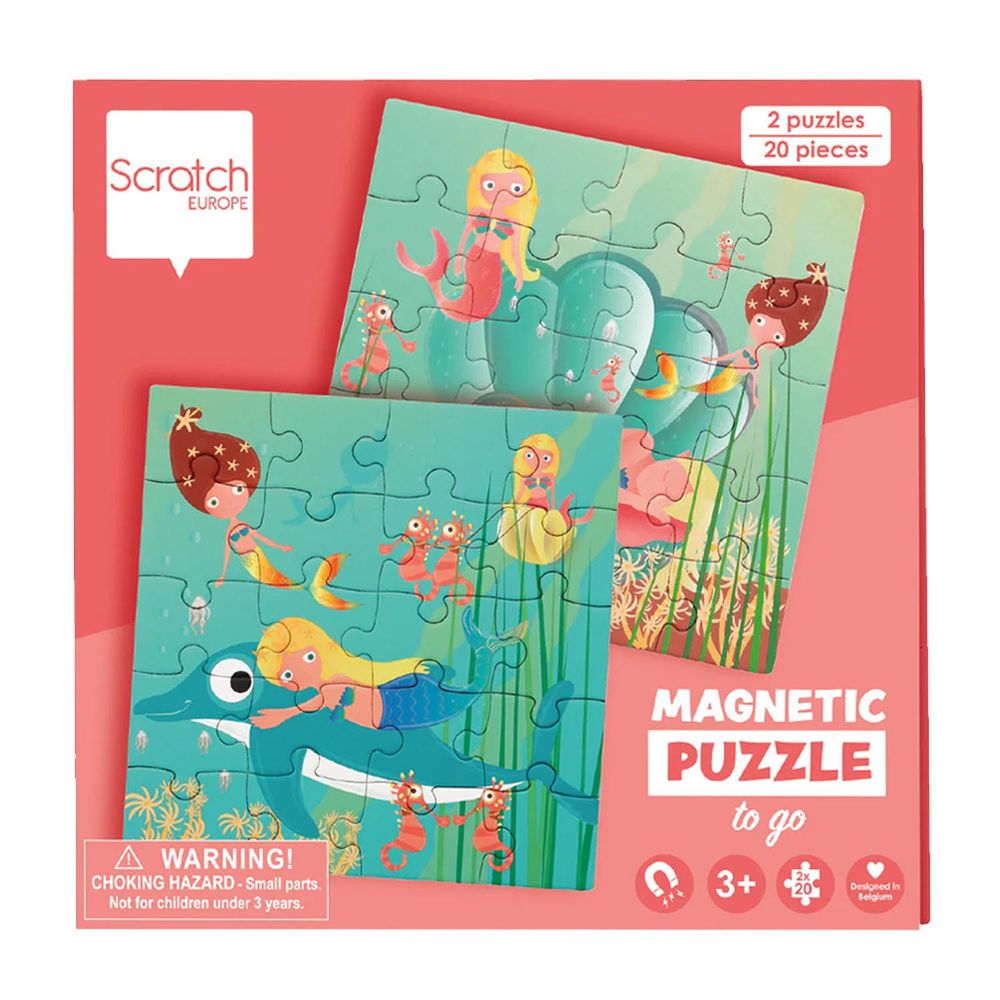 比利時 Scratch - 磁性益智拼圖書-童話美人魚