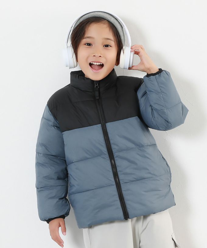 日本 devirock - 輕量纖維立領保暖科技羽絨外套-紅x黑