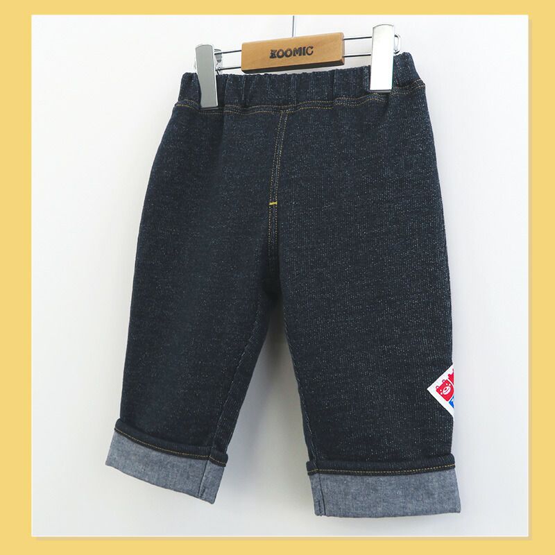 日本 ZOOLAND - 萌系反摺休閒七分褲-披薩口袋-海軍藍