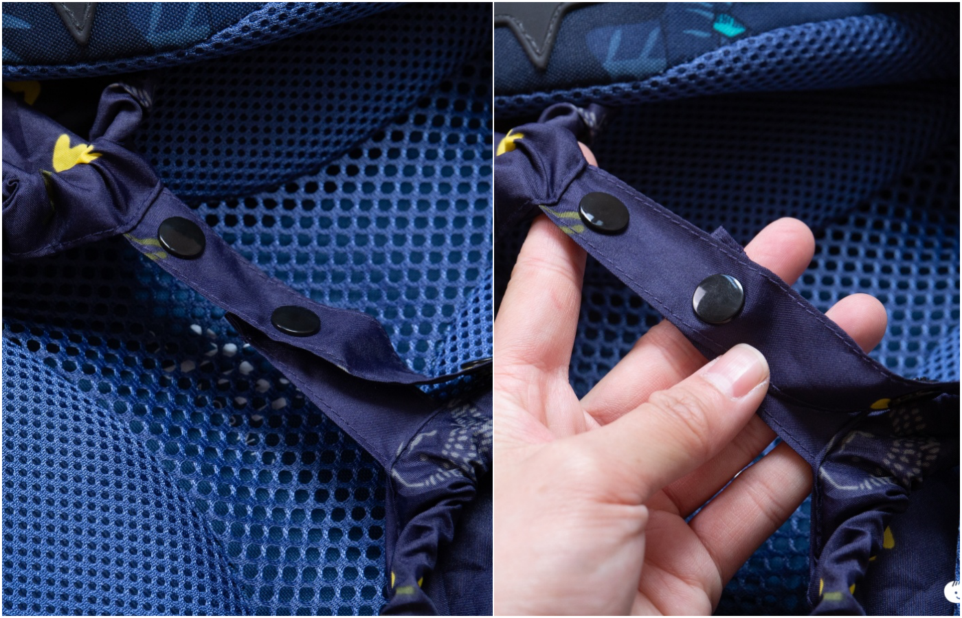 日本 nifty colors - 輕量防潑水背包雨衣/防水套-刺蝟小森林-深藍 (20~30L背包適用)