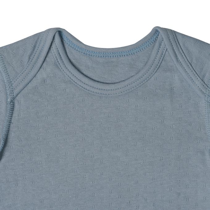 akachan honpo - 長袖套頭包屁衣2件組-蓬鬆棉 小熊-藍色