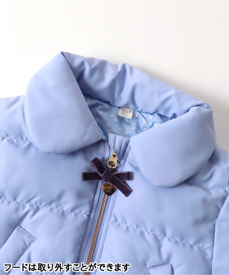 日本 apres les cours - [女孩最愛]愛心金釦夢幻荷葉鋪棉外套-酒紅