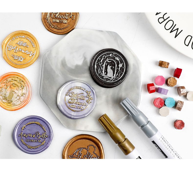 八角型火漆章蠟粒-復古金