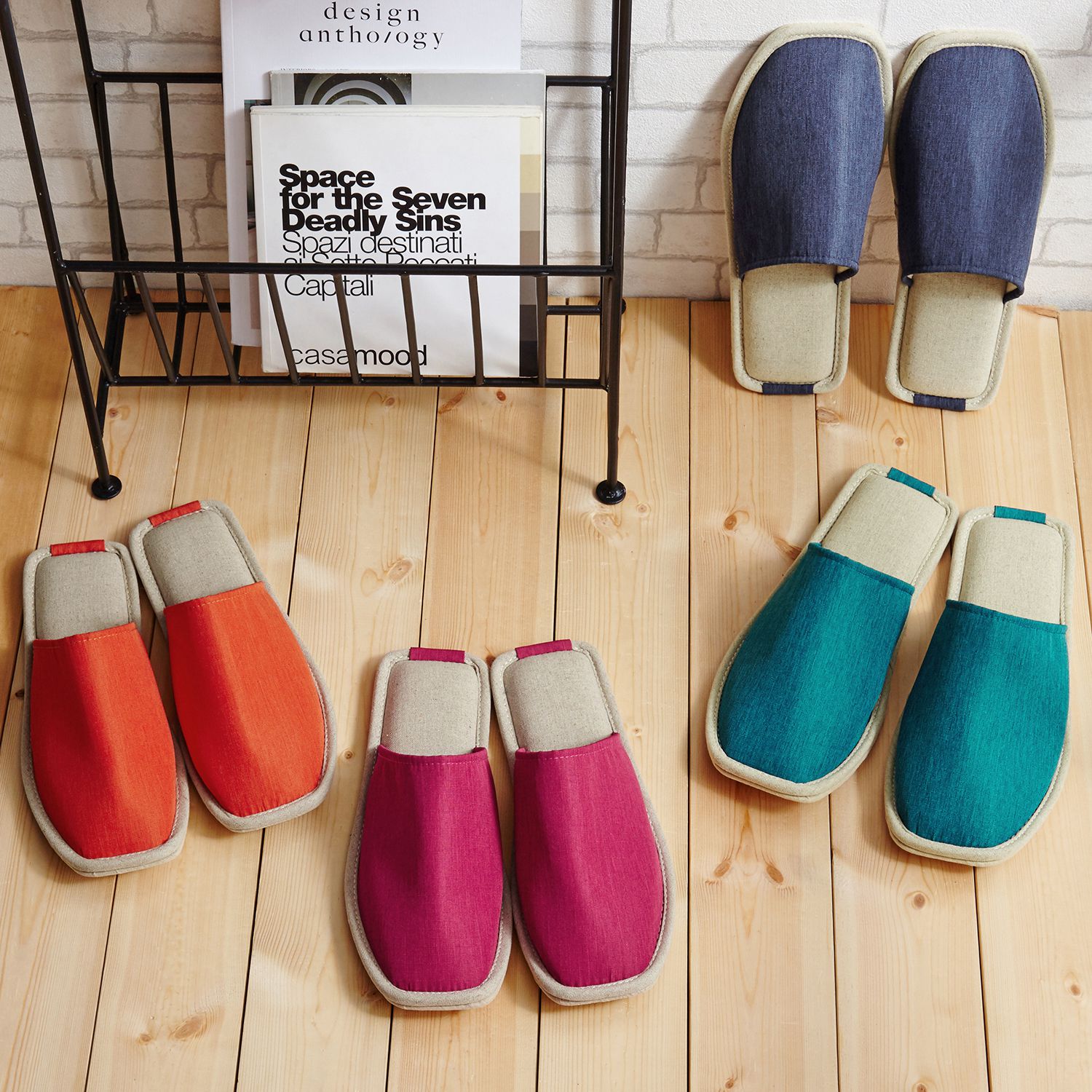 日本千趣會 - 撥水加工舒適室內拖鞋-深藍 (L(25-27cm))