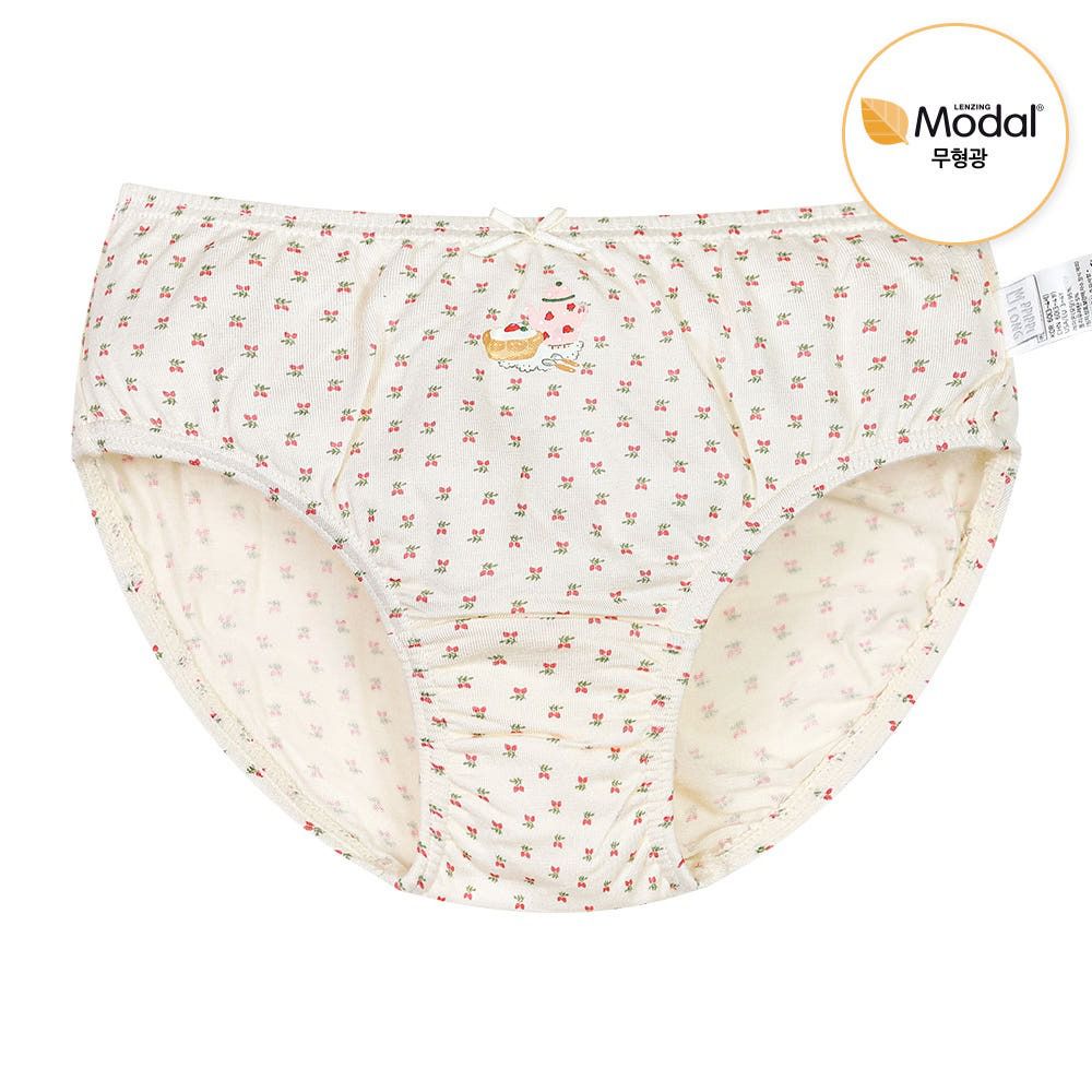 莫代爾親膚絲滑三角褲(女寶)-小草莓下午茶-米