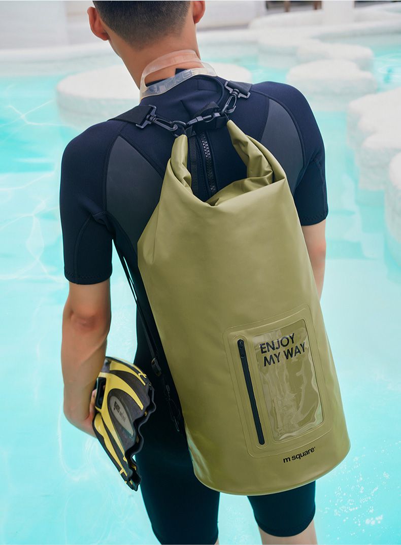 M Square - 戶外防水背包15L-橄欖綠