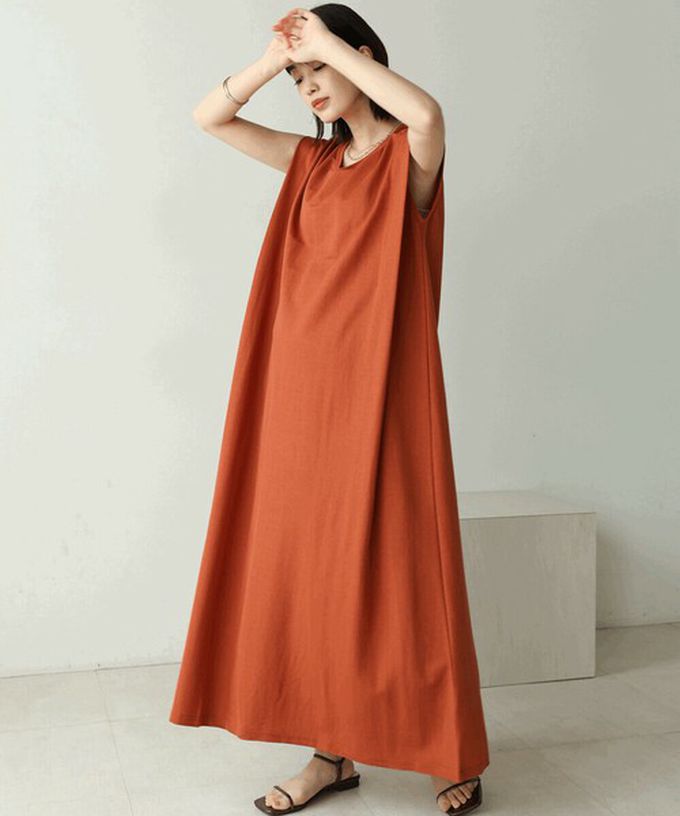 日本 Bab - 透氣嫘縈肩皺摺A字無袖洋裝-黑