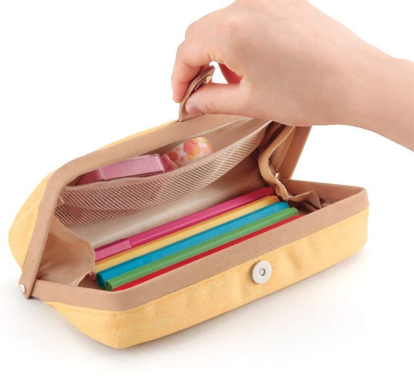 日本文具代購 - 大容量大開口鉛筆盒-深藍 (22x5x10cm)