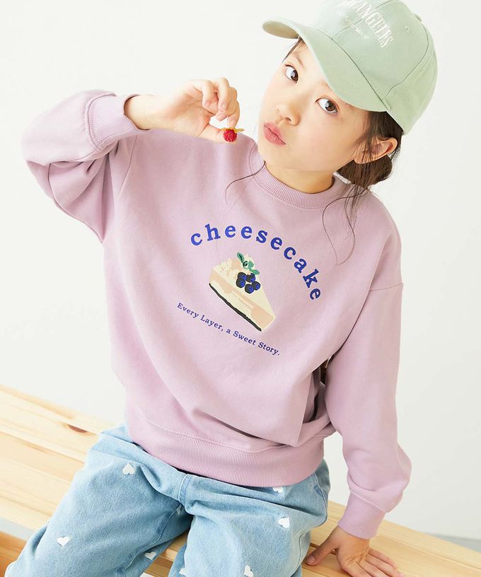 日本 devirock - 熱銷定番 女孩印花縮口長袖上衣-愛心LOGO-黑