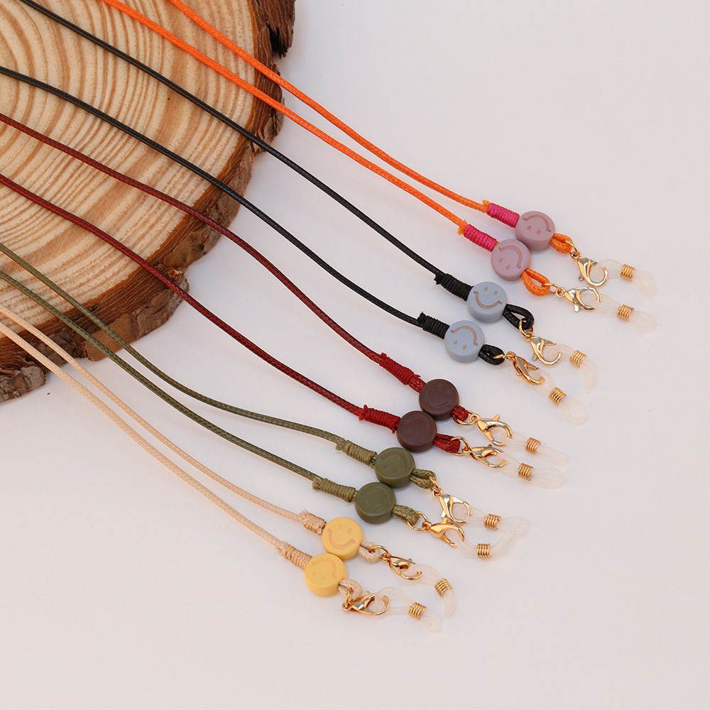 簡約笑臉口罩/眼鏡掛鏈-墨綠色 (總長66.5cm)