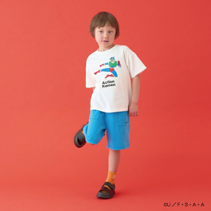 日本 b-ROOM - 聯名限定 短袖上衣-卡通人物鱷魚阿山-白