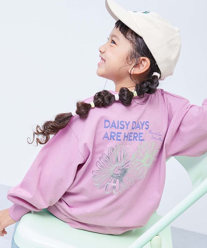 日本 devirock - 100%棉 閃亮金屬印花長袖上衣-LOVE愛心-白