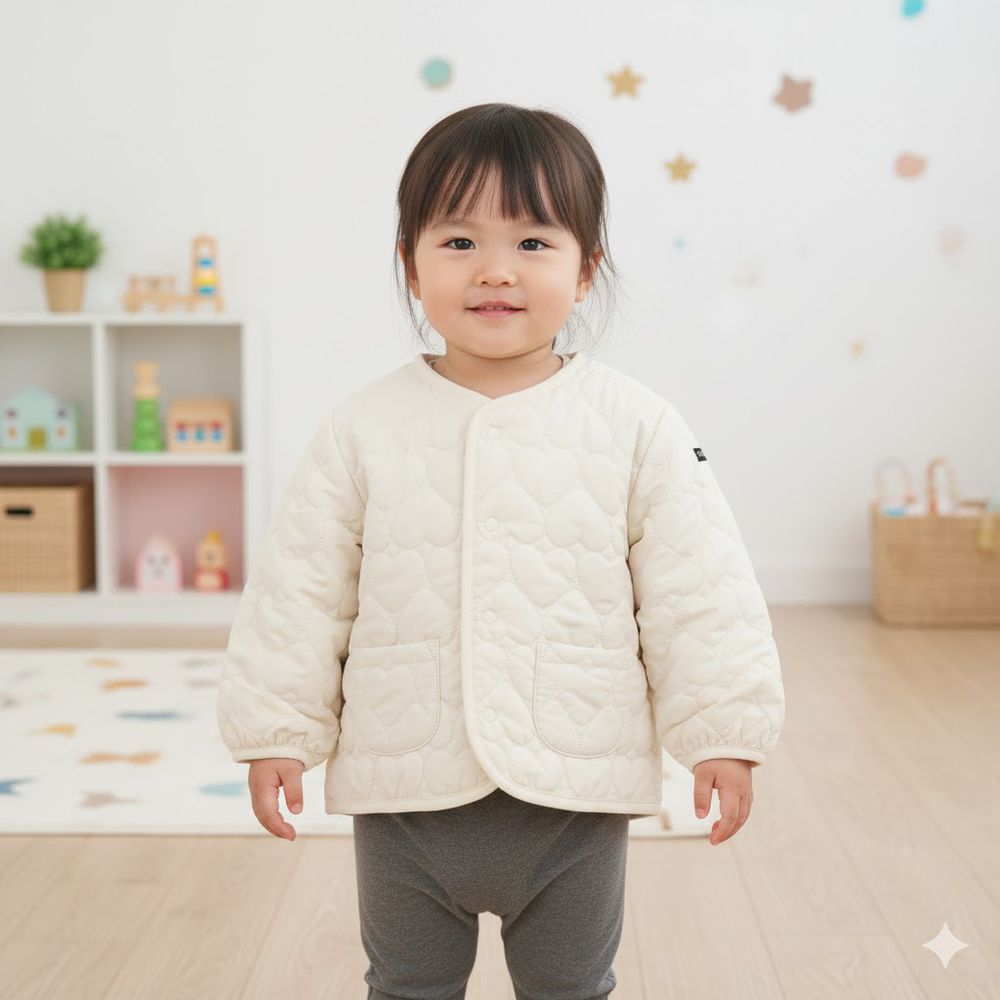 鋪棉夾克 超細纖維-象牙白色