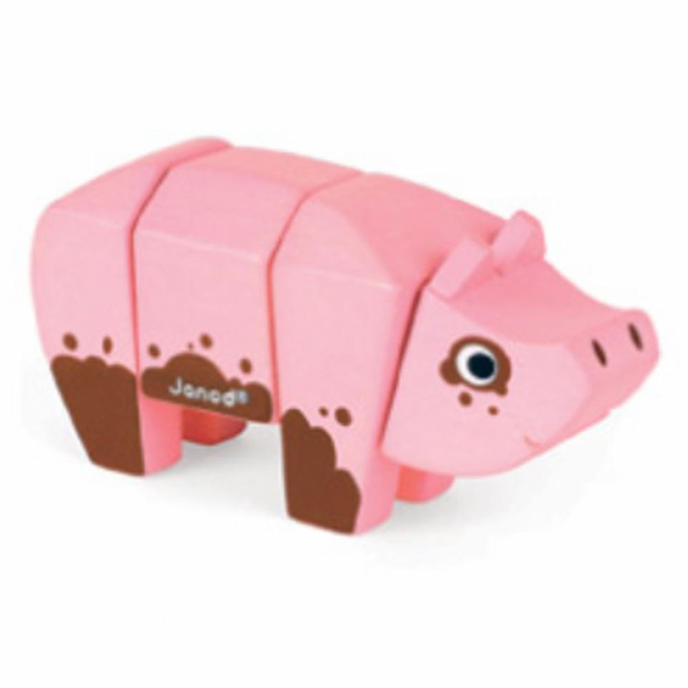 法國Janod - 立體動物拼-豬