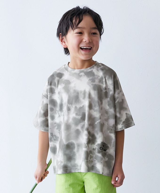 日本 devirock - 速乾網眼暈染風涼爽短袖上衣-藍紫