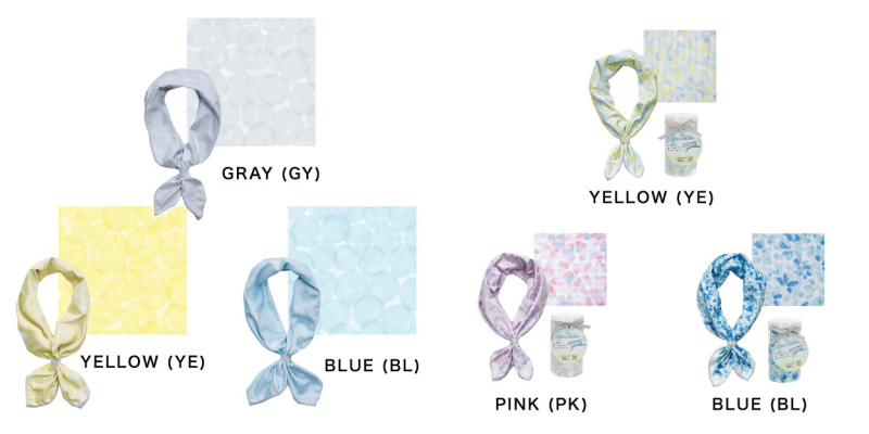 日本現代百貨 - 抗UV水涼感方巾/領巾(附收納罐)-水玉/條紋-灰 (54x54cm)