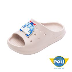 POLI 波力救援小英雄 - POLI 童鞋 輕量拖鞋 POKS54401-輕量好穿脫-奶茶色-(中大童段)