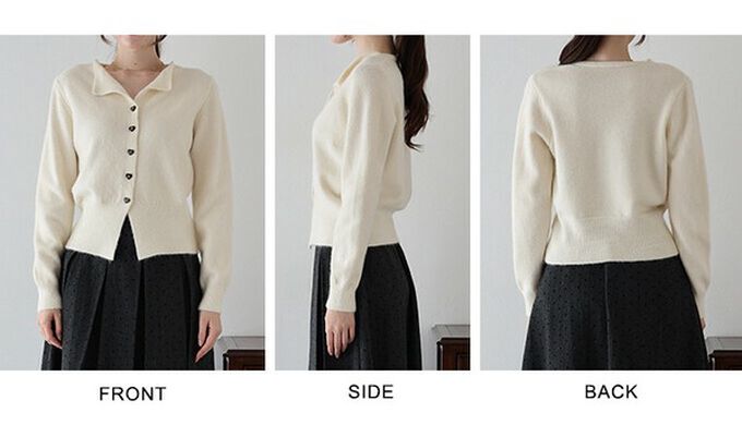 日本 BLUE EAST - 愛心蝴蝶結扣成熟甜美針織開襟衫-黑 (M)