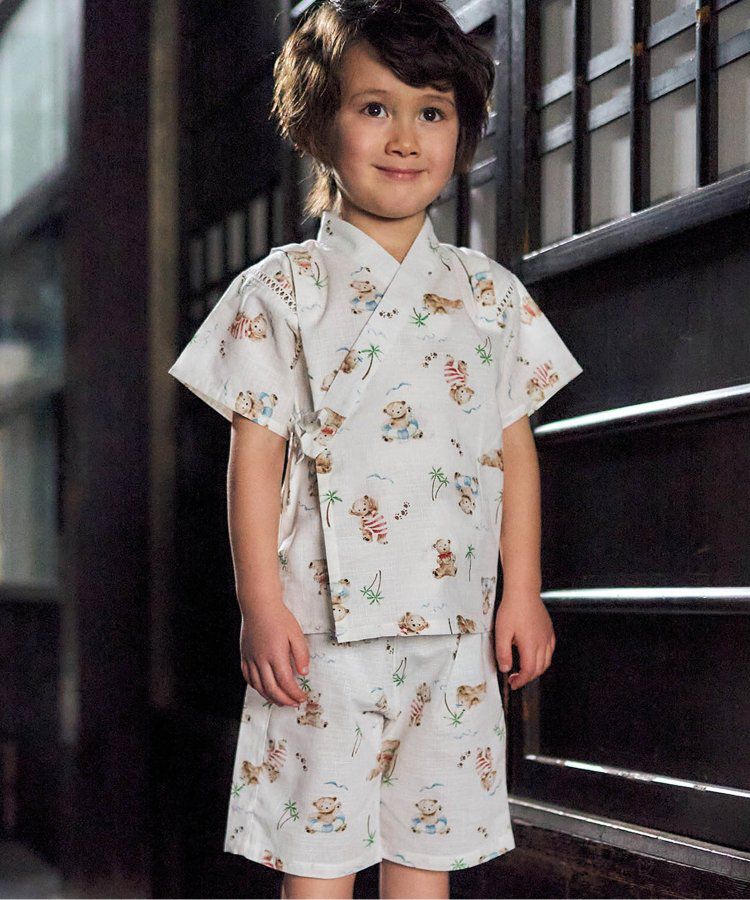 日本 apres les cours - 季節限量！清新可愛二件式甚平-彩虹西瓜-米白