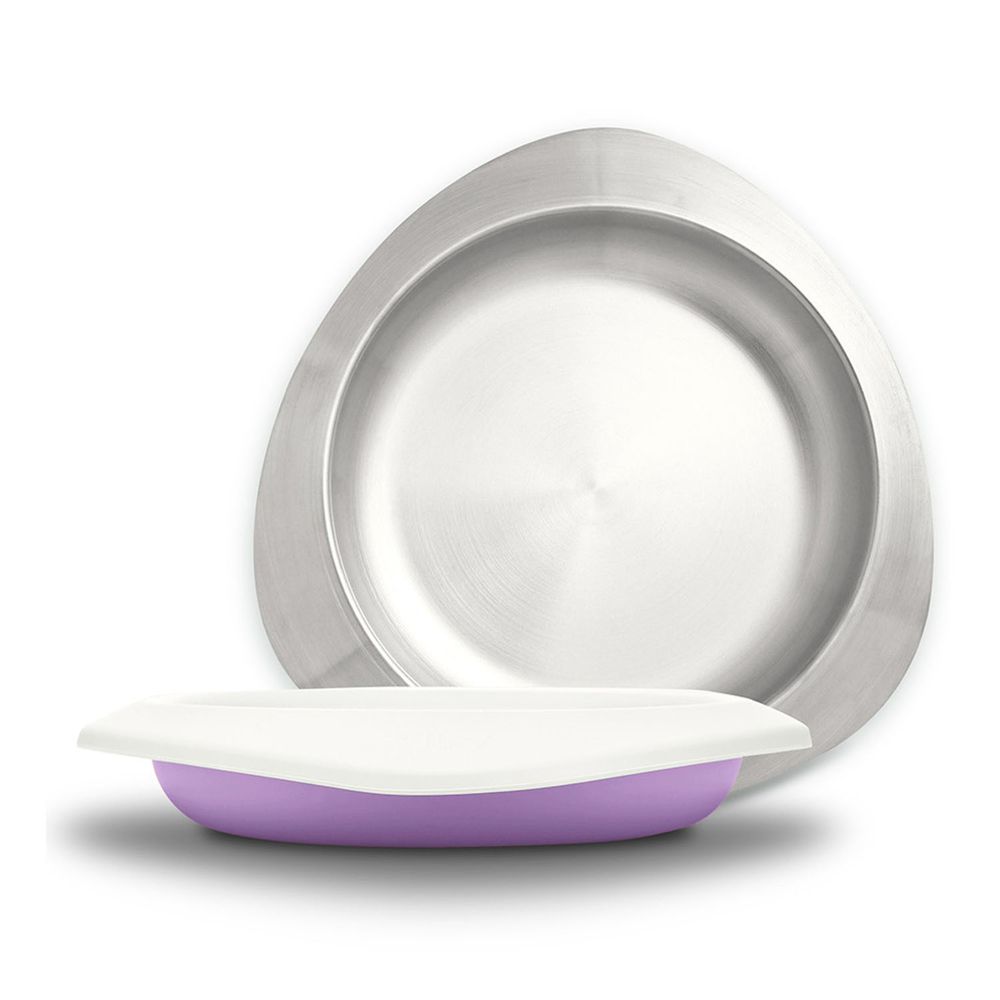 VIIDA - Soufflé抗菌不鏽鋼兒童餐盤-餐盤-薰衣草紫