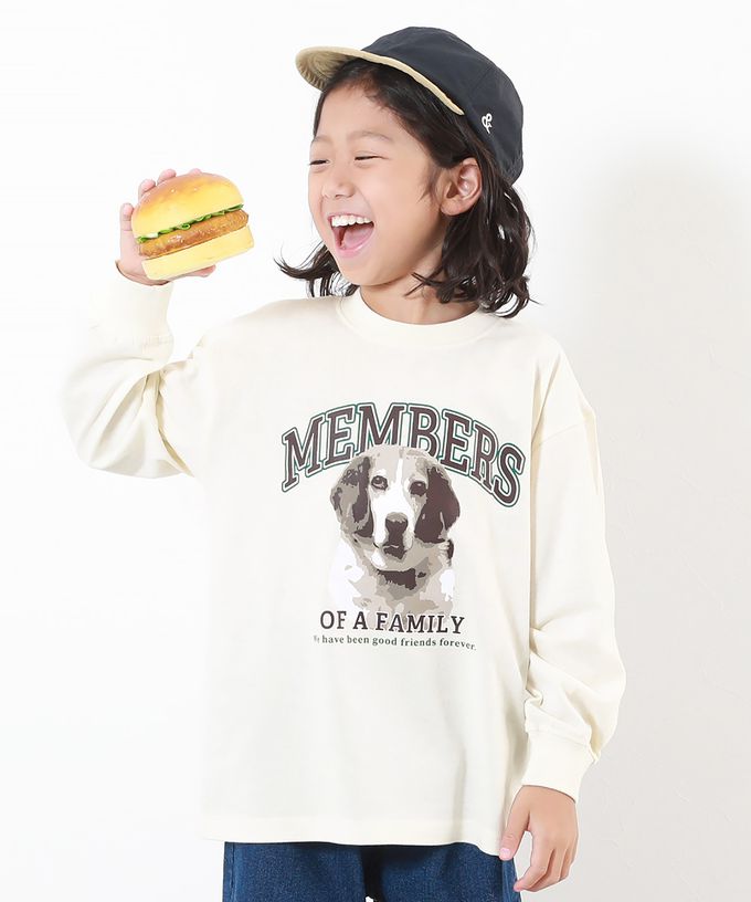 日本 devirock - 100%棉 定番印花寬版長袖上衣-幾何方塊-紫