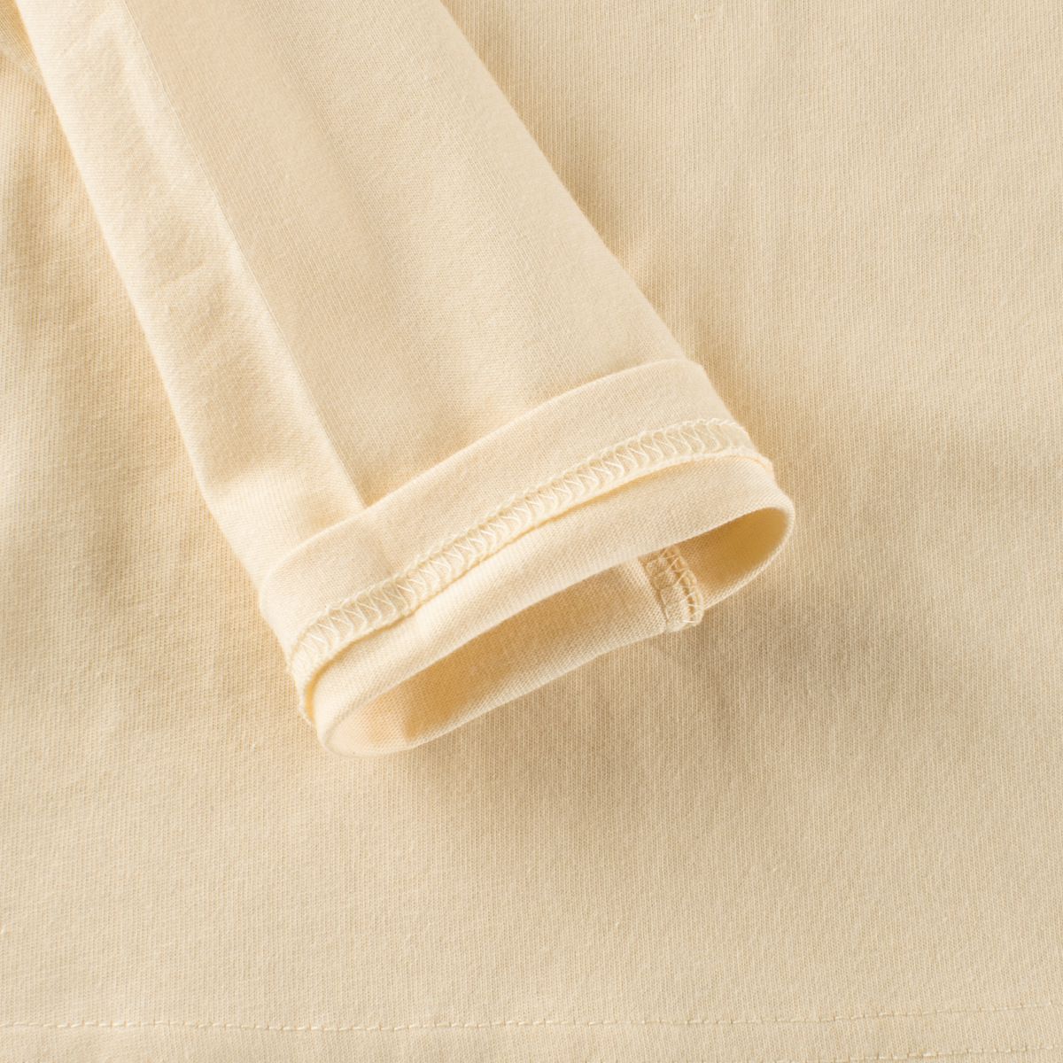 (大童)純棉圓領薄長袖上衣-櫻桃-杏色