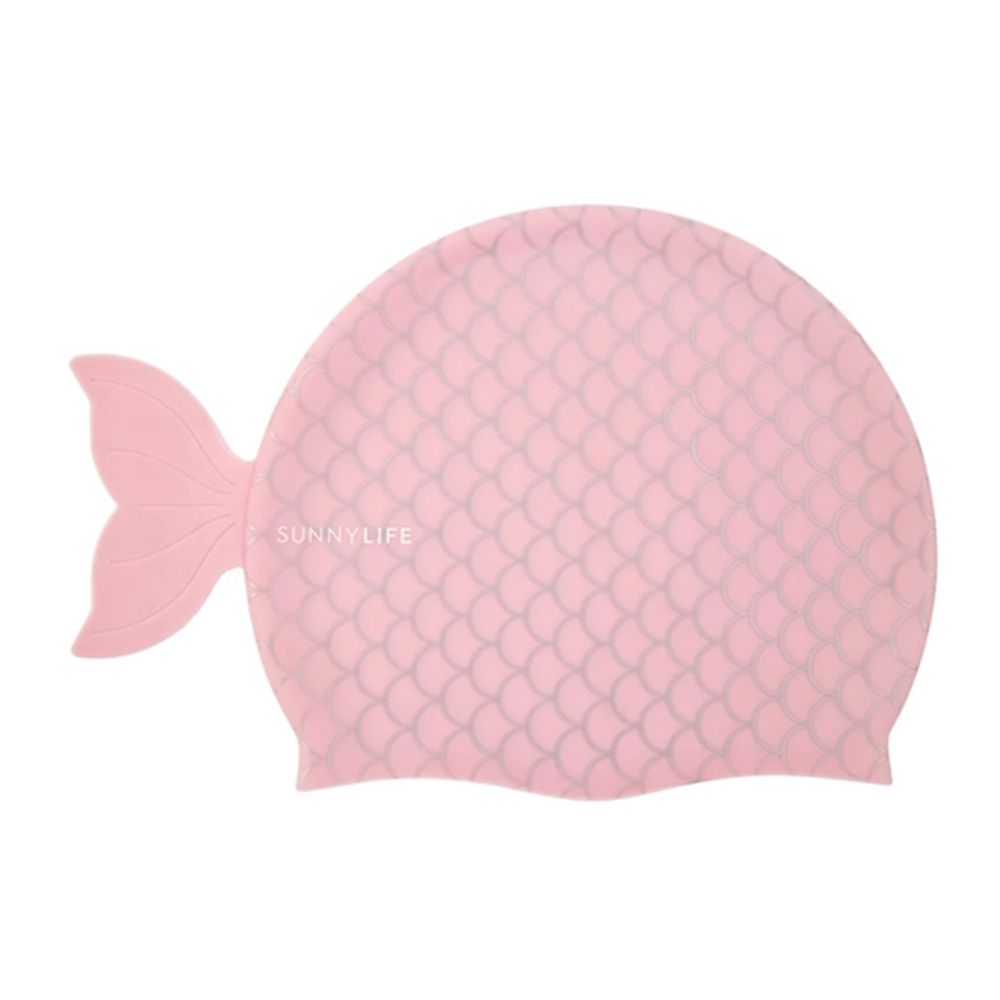澳洲 Sunnylife - 兒童矽膠泳帽-粉美人魚 (3-9歲)-22 x 0.5 x 18 公分