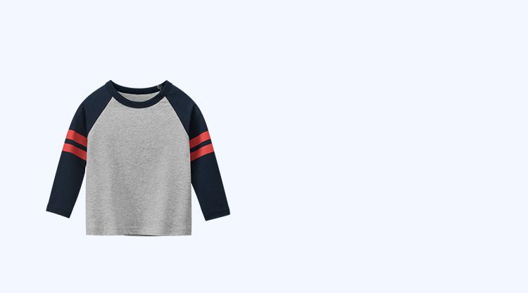 純棉長袖上衣-深灰x黑色