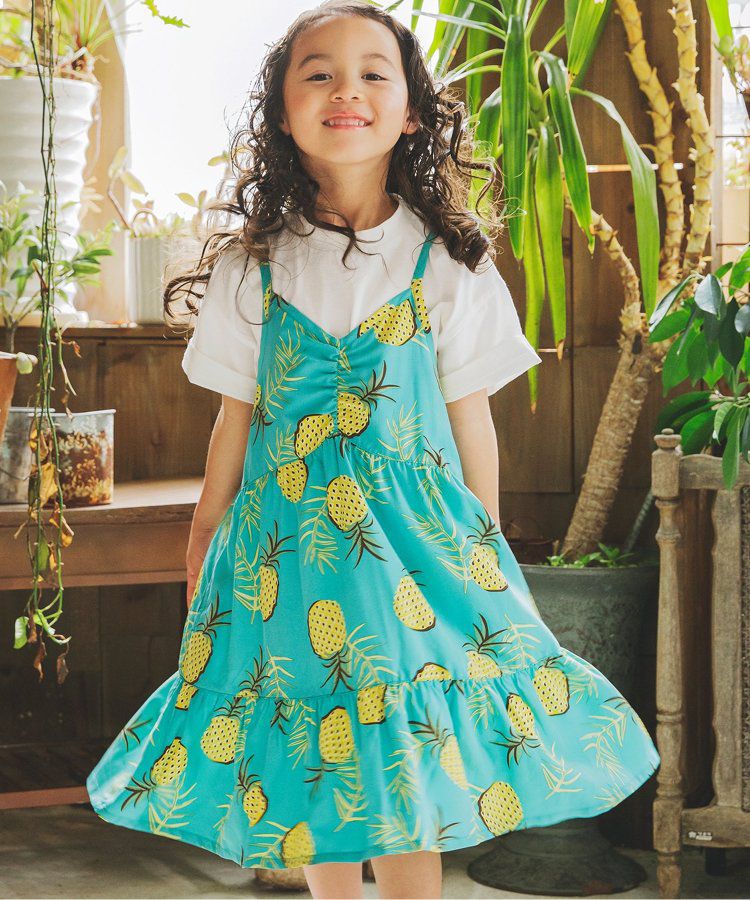 日本 BREEZE - Aloha夏日風格吊帶裙-大白花-海軍藍