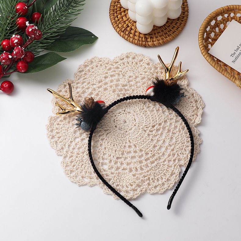 聖誕節造型兒童髮箍-金色鹿角