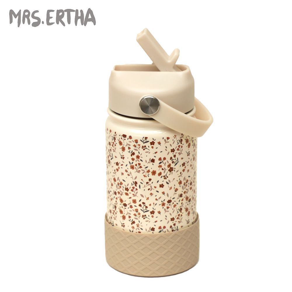 葡萄牙 MRS.ERTHA - 不銹鋼吸管水壺350ml-小小花園