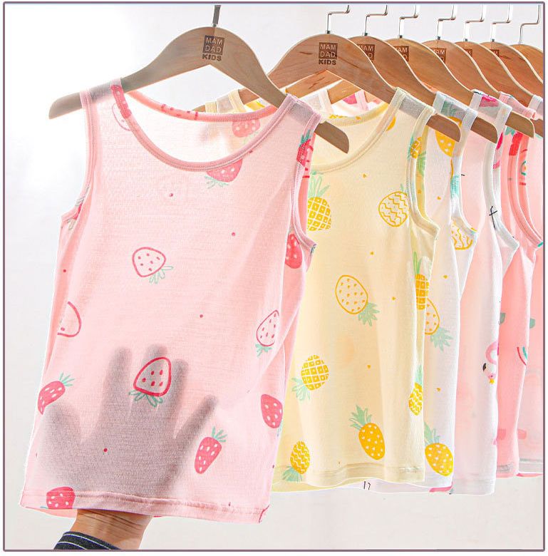 MAMDADKIDS - 網眼透氣無袖背心(二件組)-鳳梨-白+黃