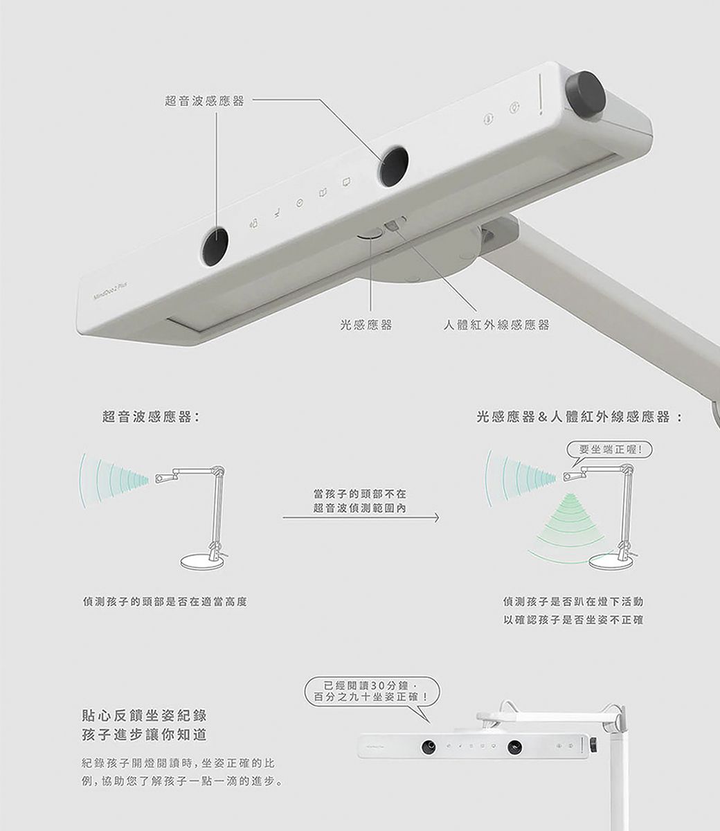 大將作 kid2youth - MindDuo 2 Plus 親子共讀護眼檯燈-坐姿偵測版-海洋藍