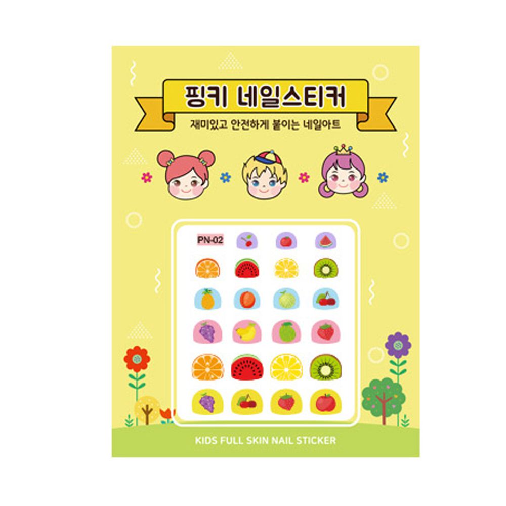 韓國 Pink Princess - 兒童防水指甲貼(一張23貼)-水果派對