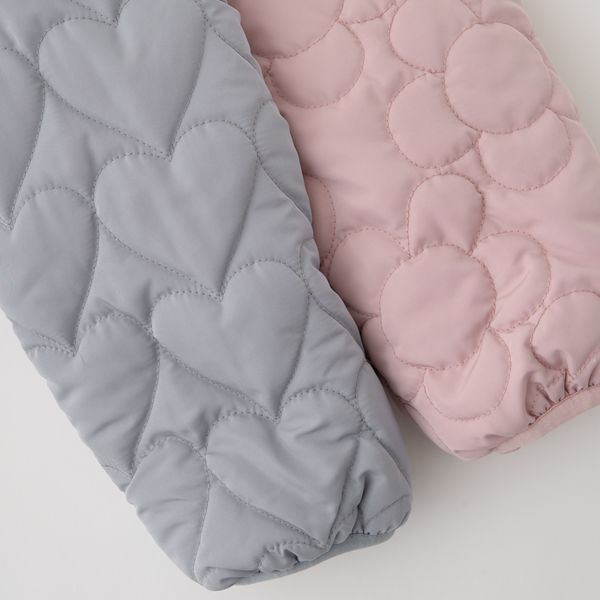 日本 Lycee mine - 夢幻少女造型絎縫鋪棉外套-花朵-粉紅