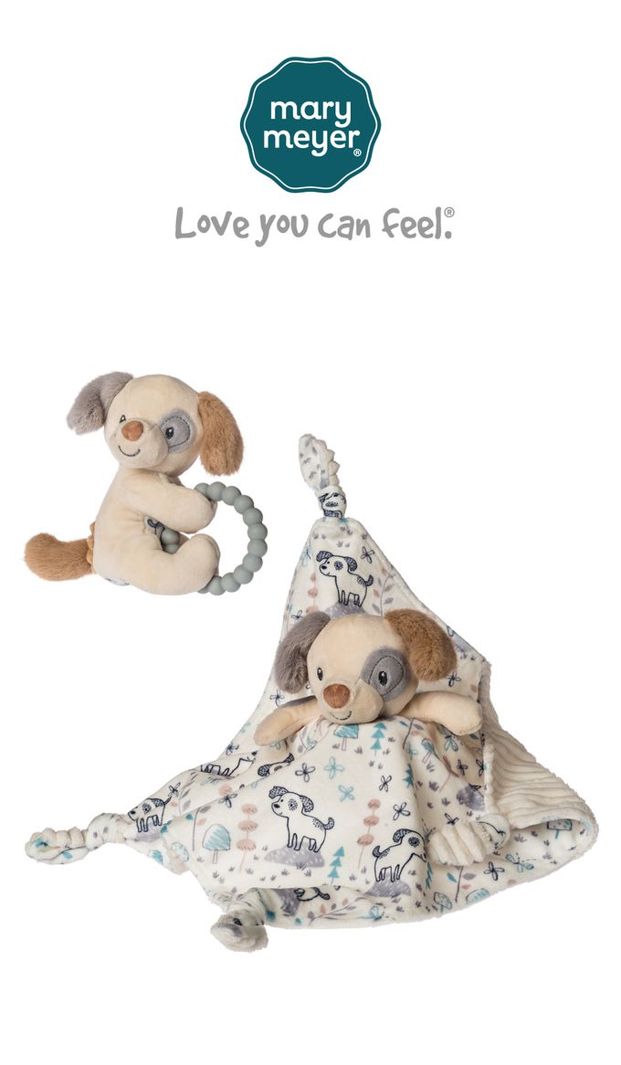 美國 MaryMeyer 蜜兒 - 調皮狗經典禮盒(安撫巾-+ 手搖鈴)