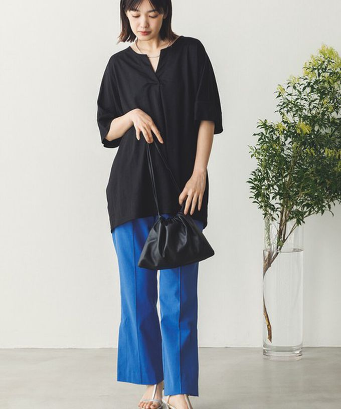 日本 Sans Souci 34+ - 接觸涼感 鑰匙領五分袖上衣-白